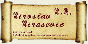 Miroslav Mirašević vizit kartica